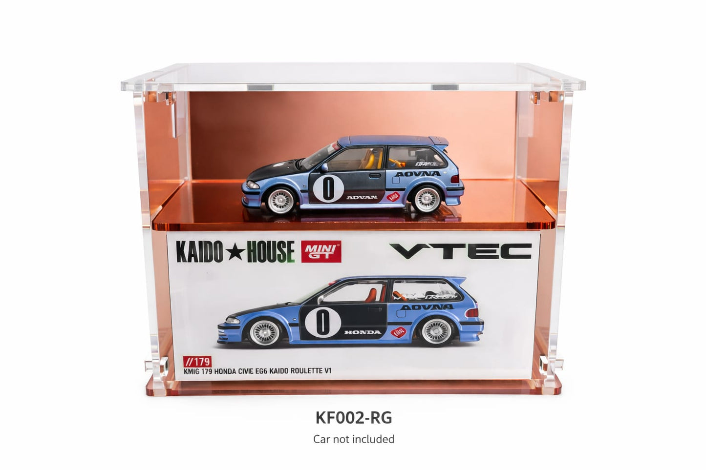 KF002-RG — Rose-Gold Mirrored Display Case