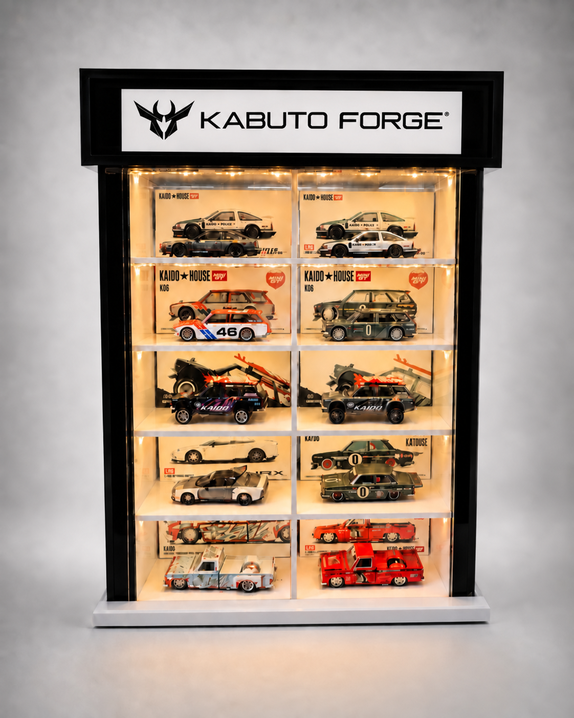 KF004-C  10 Car LED Display Case