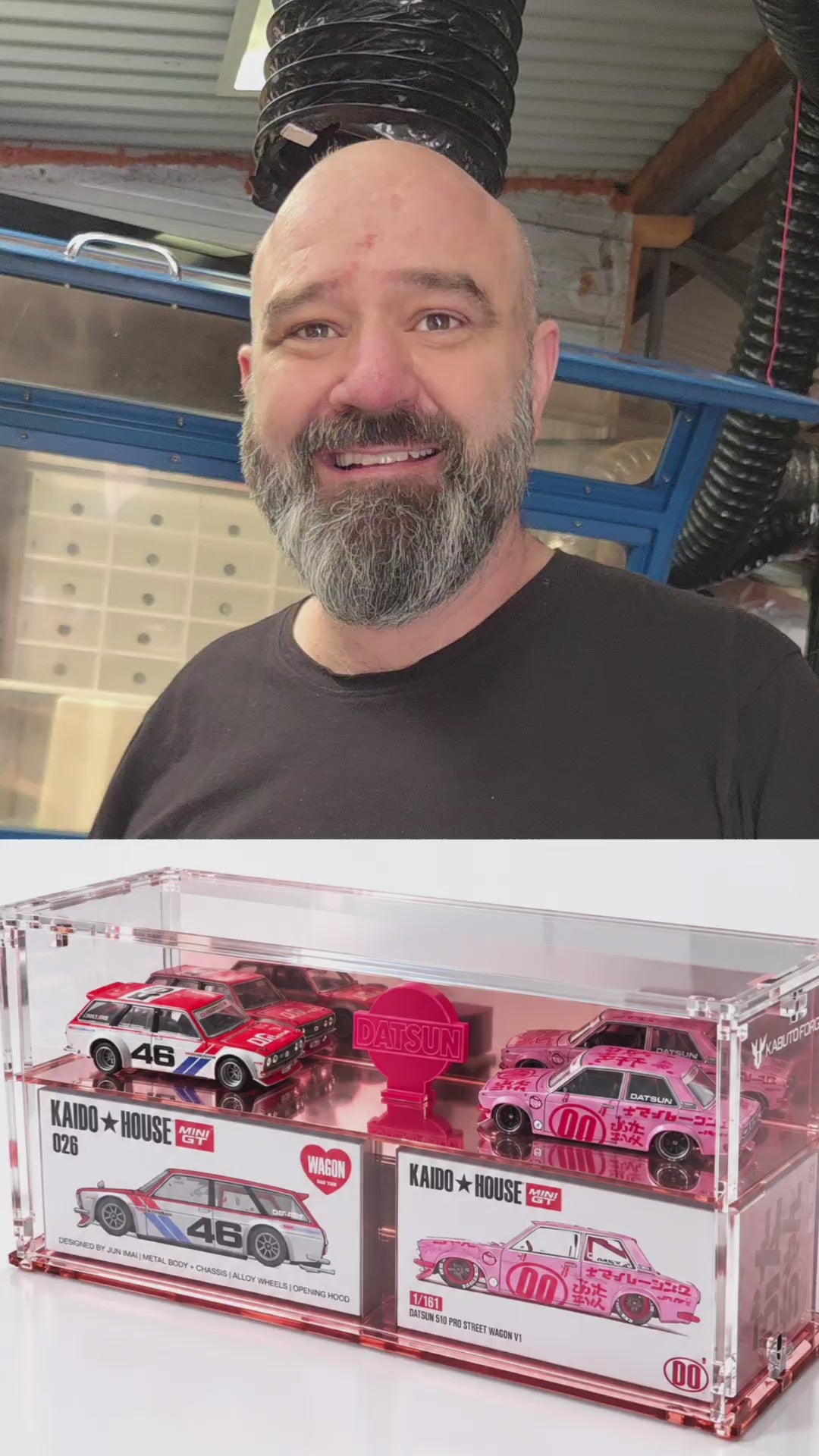 KF003-RG — Latest release Twin  Kaido  Rose-Gold Mirrored Display Case