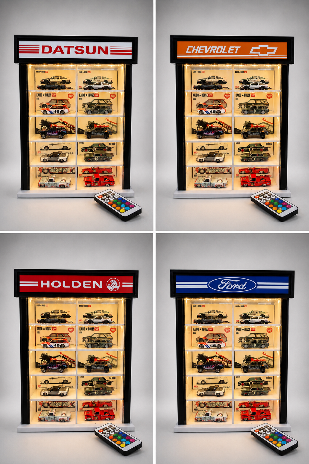 KF004-C  10 Car LED Display Case