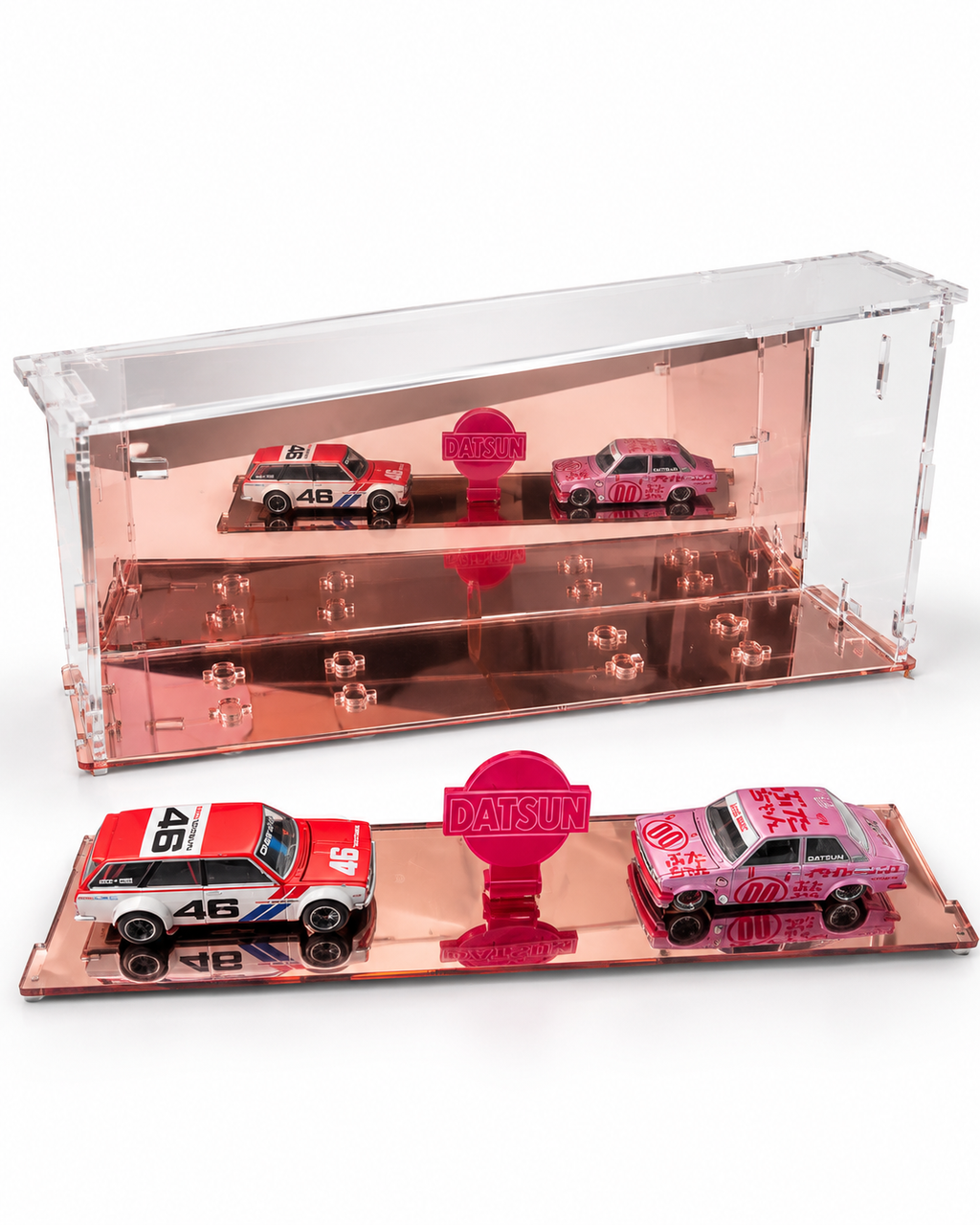 KF003-RG — Latest release Twin  Kaido  Rose-Gold Mirrored Display Case