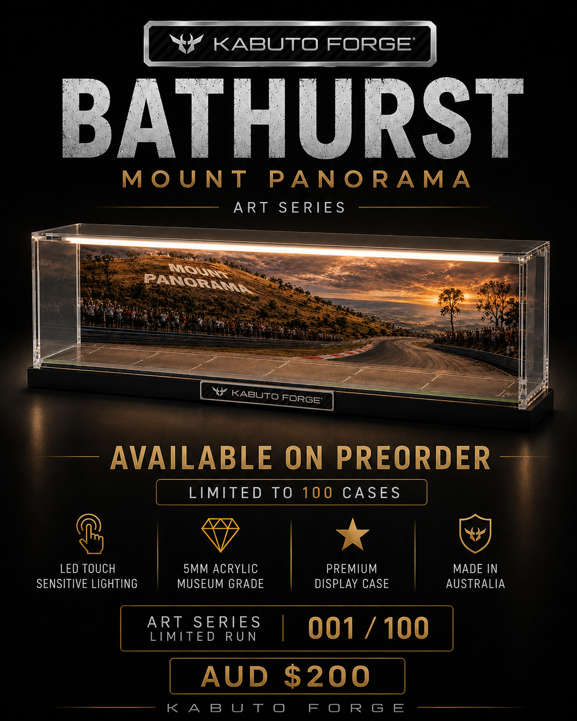 Kabuto Forge Bathurst – Mount Panorama Art Series No. 001 | Limited Edition Display Case