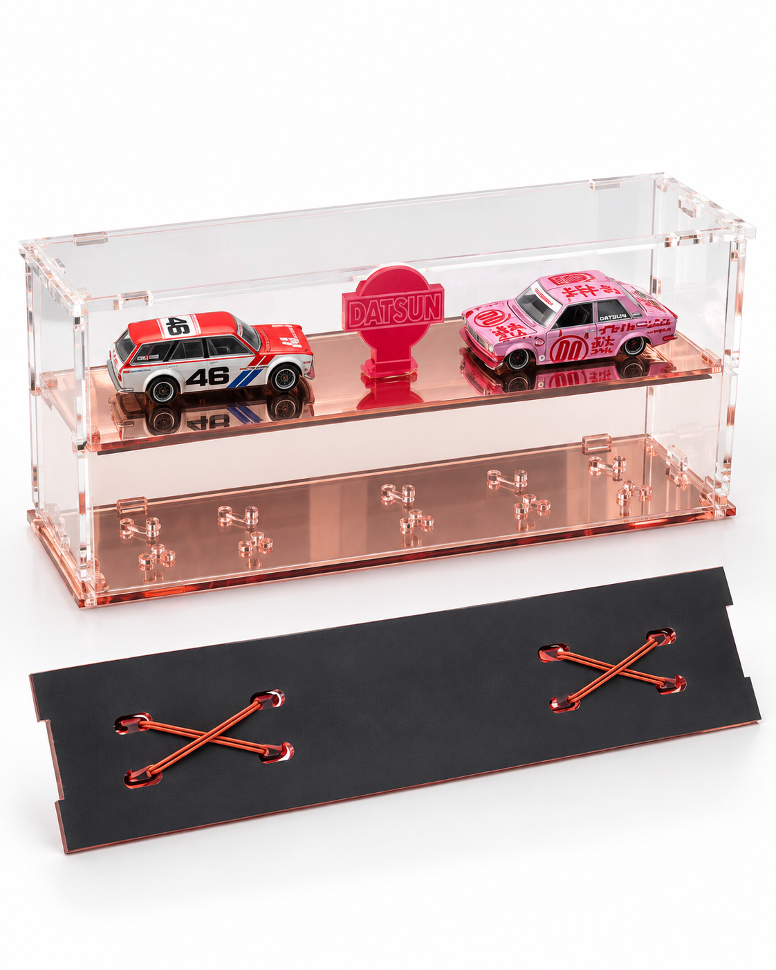KF003-RG — Latest release Twin  Kaido  Rose-Gold Mirrored Display Case
