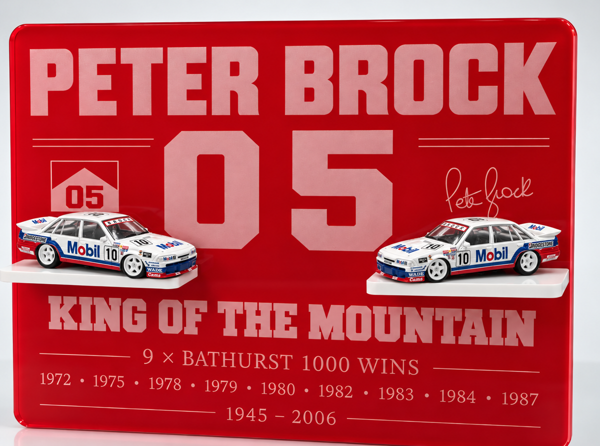 Peter Brock 05 “King of the Mountain Two Car ” 1:64 Diecast Display Plaque