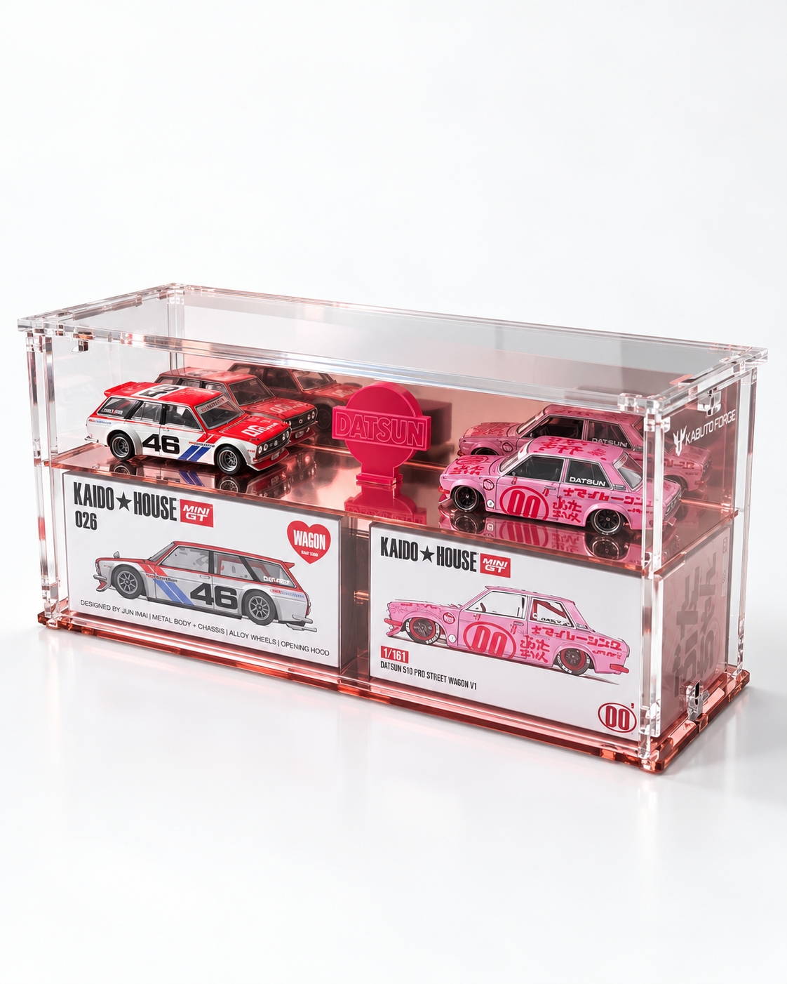 KF003-RG — Latest release Twin  Kaido  Rose-Gold Mirrored Display Case