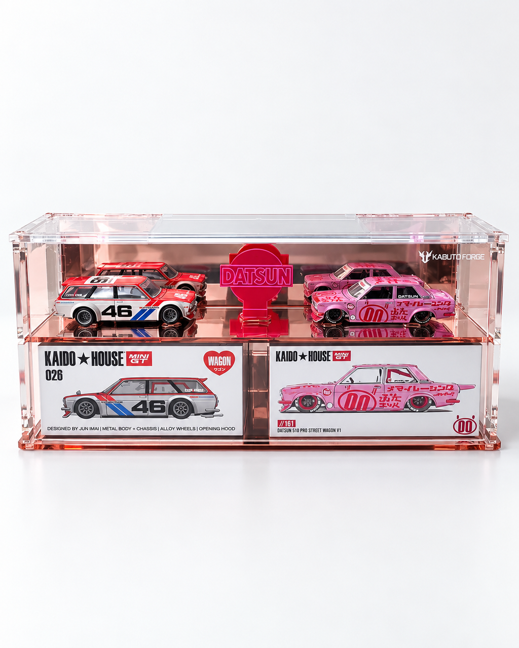 KF003-RG — Latest release Twin  Kaido  Rose-Gold Mirrored Display Case