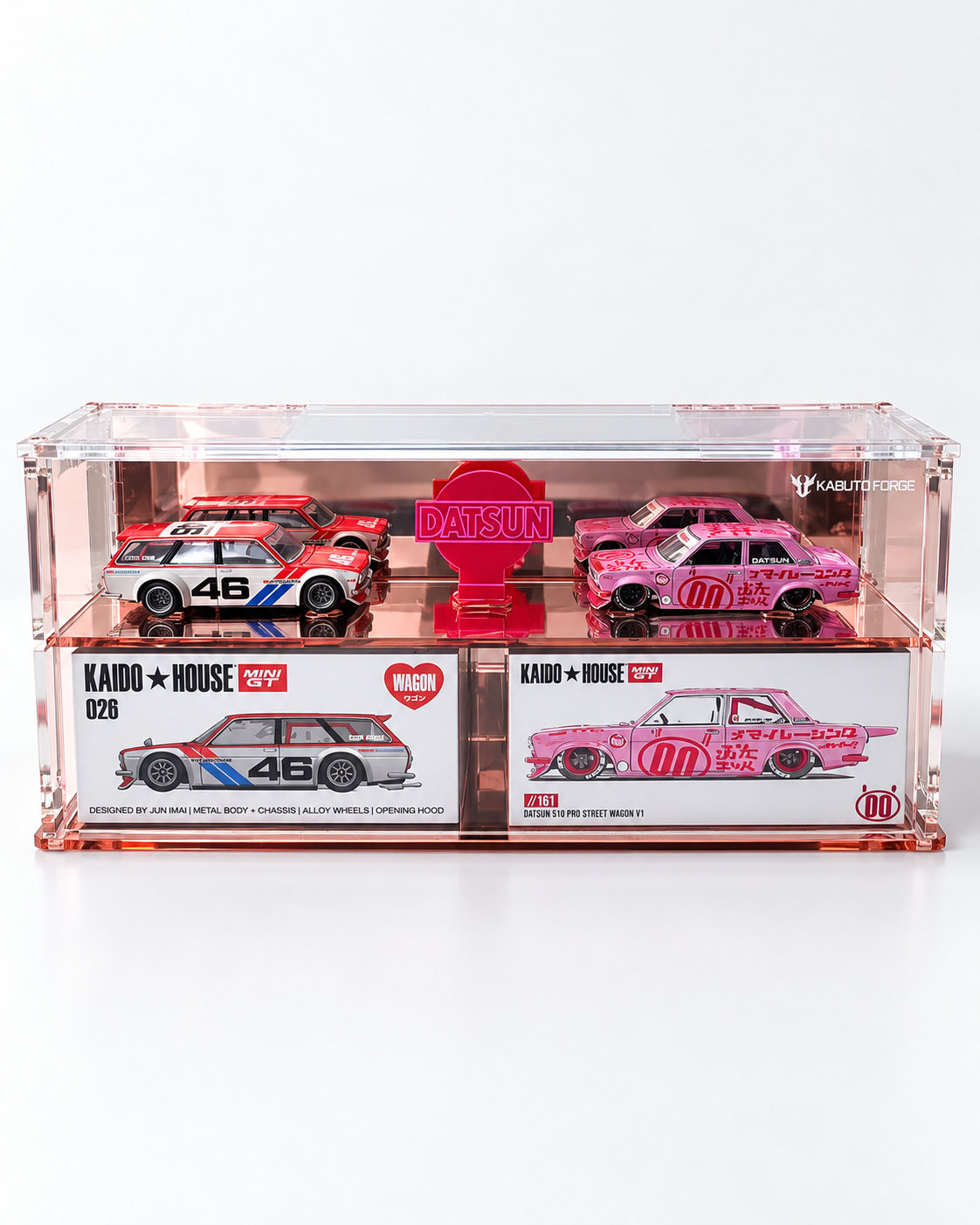 KF003-RG — Latest release Twin  Kaido  Rose-Gold Mirrored Display Case
