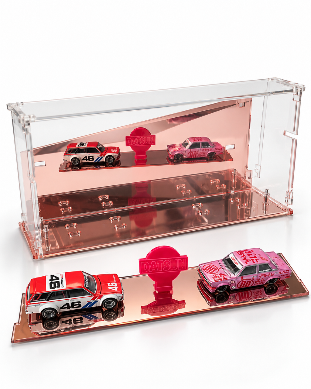 KF003-RG — Latest release Twin  Kaido  Rose-Gold Mirrored Display Case