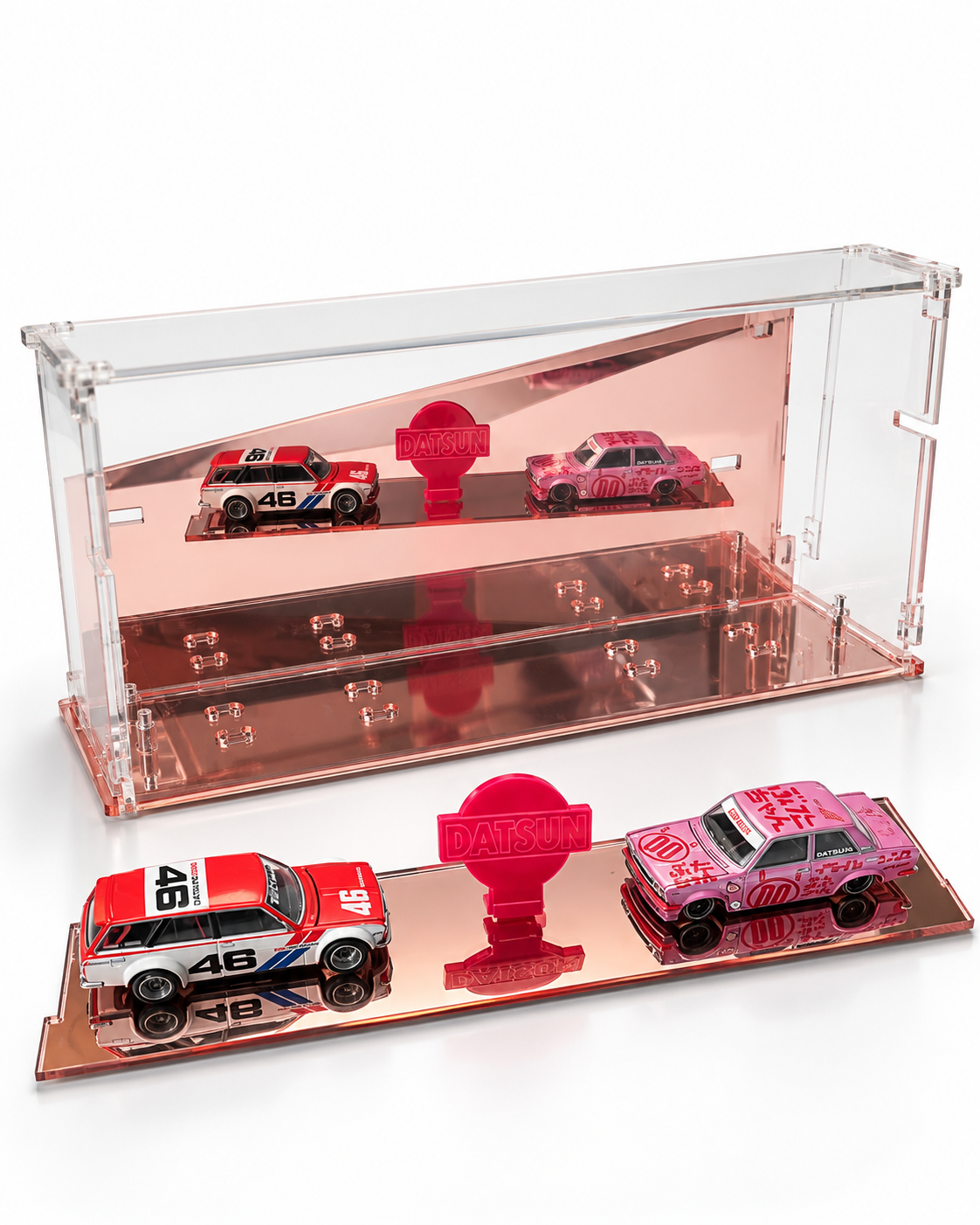 KF003-RG — Latest release Twin  Kaido  Rose-Gold Mirrored Display Case
