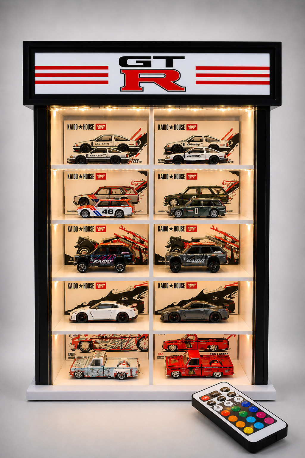 KF004-C  10 Car LED Display Case