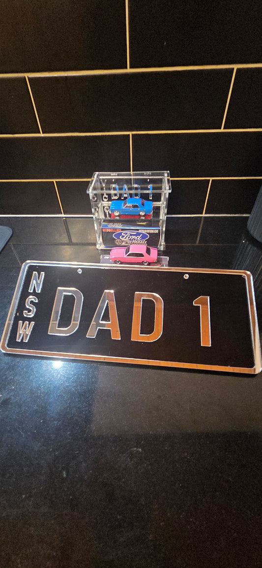 KF002-N — Custom DAD 1 Novelty Number Plate – Father’s Day Gift