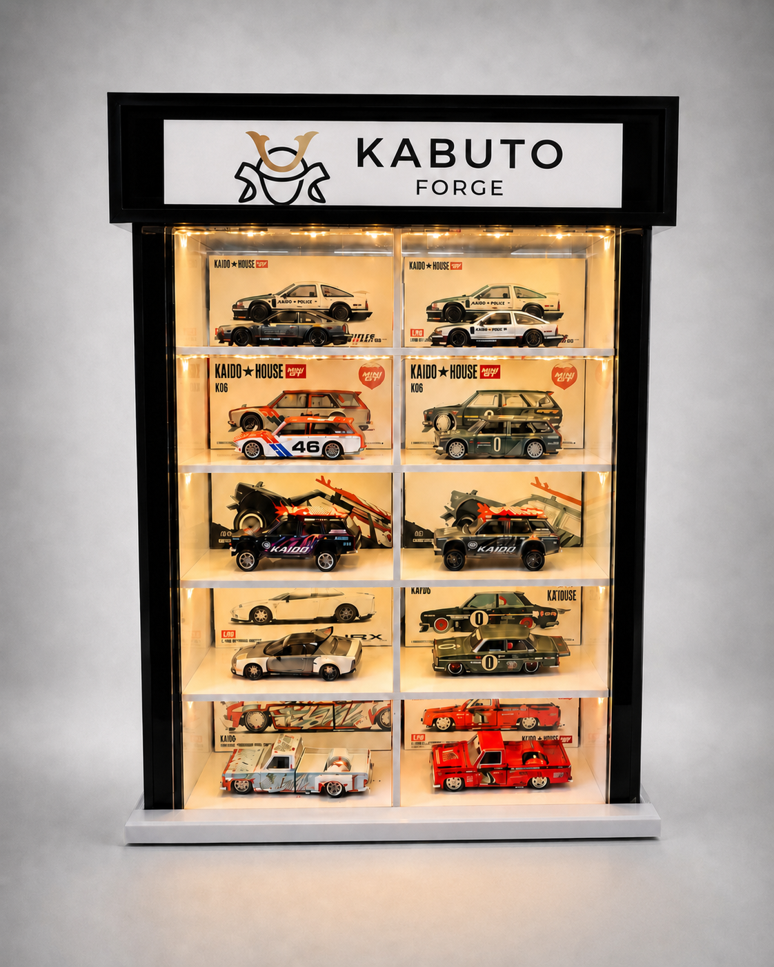 KF004-C  10 Car LED Display Case