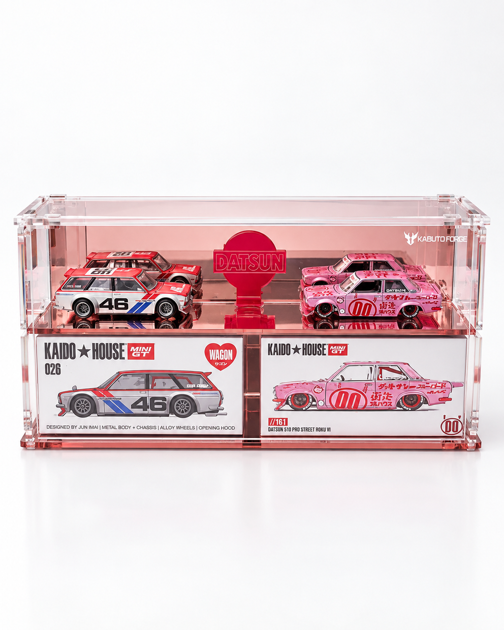 KF003-RG — Latest release Twin  Kaido  Rose-Gold Mirrored Display Case