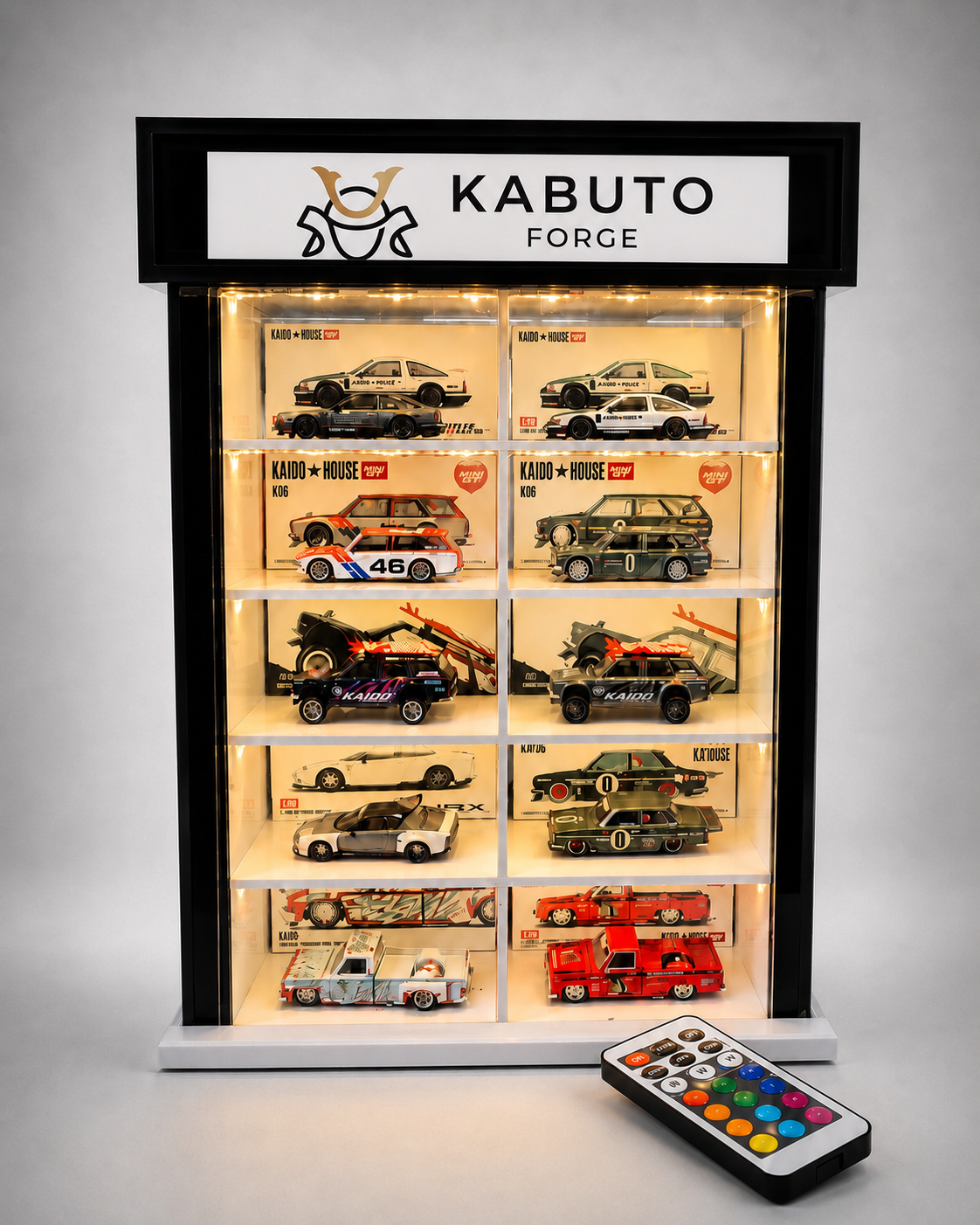 KF004-C  10 Car LED Display Case
